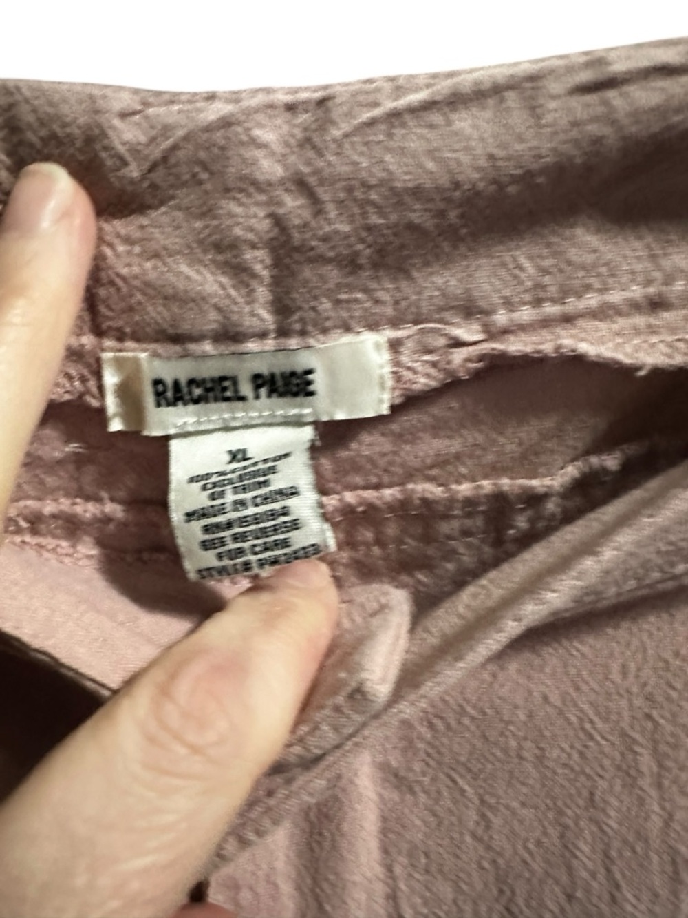 Rachel Paige Cargo Pants Cotton Dusty Rose size XL NWT - Picture 5 of 5
